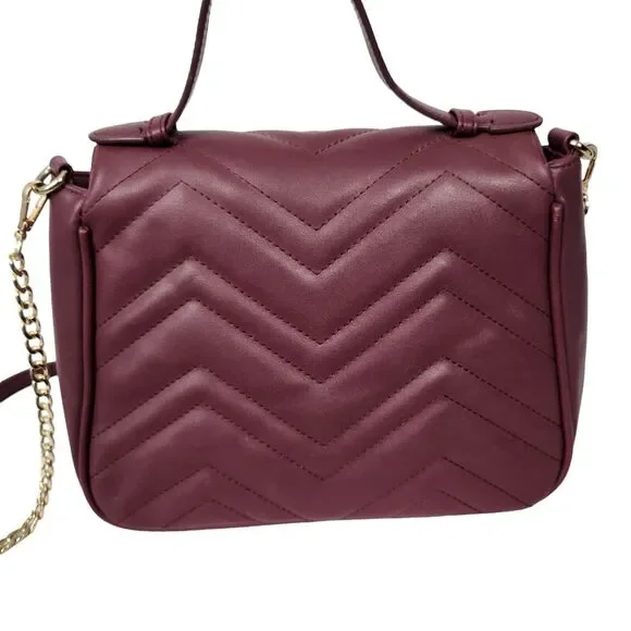 Summer & Rose Crossbody Bag Burgundy Top Handle - Picture 4 of 10